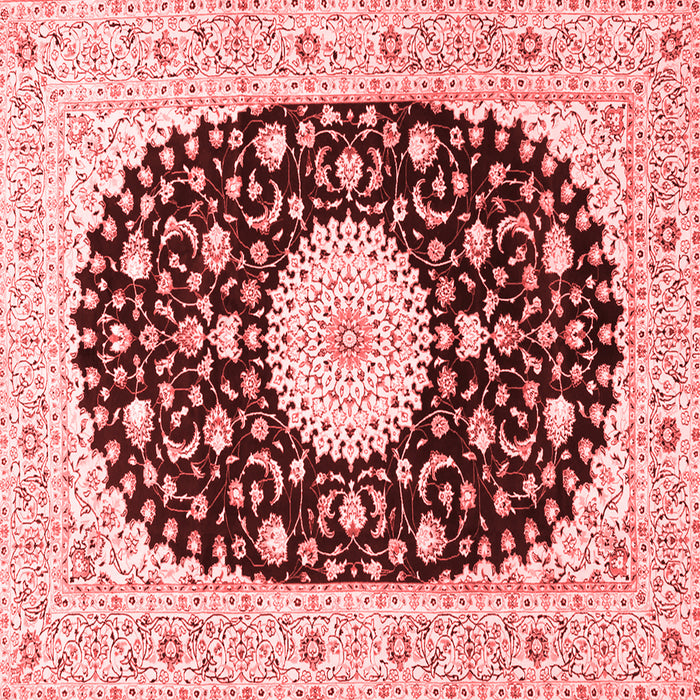 Machine Washable Medallion Red Traditional Rug, wshtr4666red