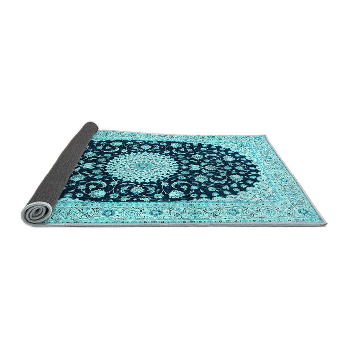 Sideview of Medallion Light Blue Traditional Rug, tr4666lblu