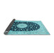 Sideview of Medallion Light Blue Traditional Rug, tr4666lblu