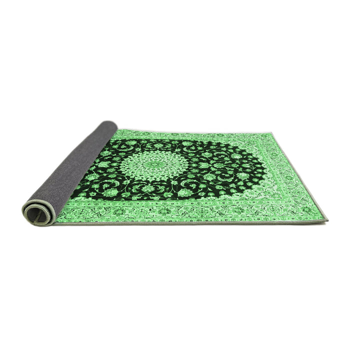 Sideview of Medallion Emerald Green Traditional Rug, tr4666emgrn