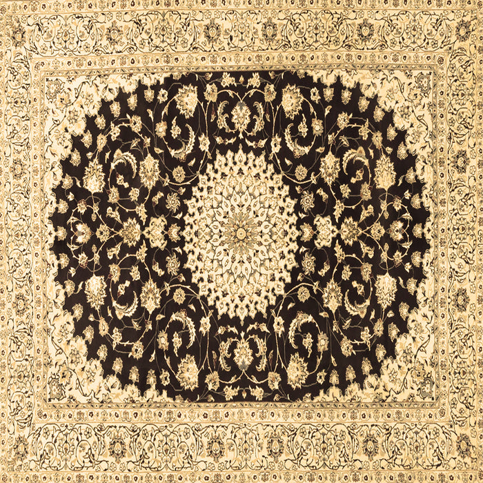 Square Medallion Brown Traditional Rug, tr4666brn
