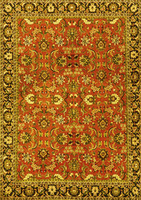 Oriental Yellow Traditional Rug, tr4667yw