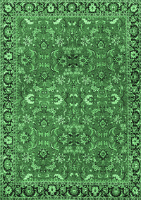 Oriental Emerald Green Traditional Rug, tr4667emgrn