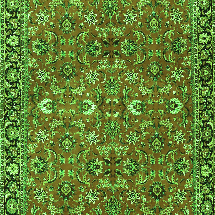 Serging Thickness of Machine Washable Oriental Green Traditional Area Rugs, wshtr4667grn