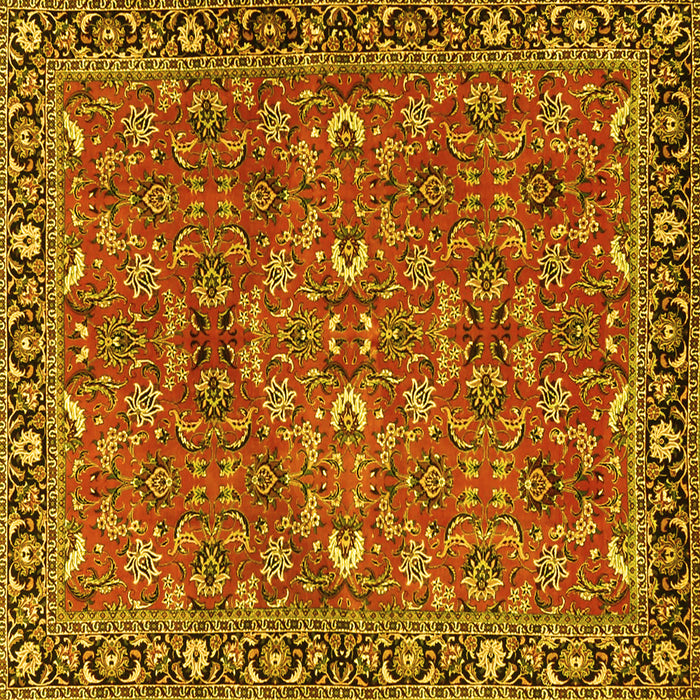 Square Oriental Yellow Traditional Rug, tr4667yw