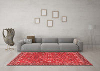 Machine Washable Oriental Red Traditional Rug, wshtr4667red