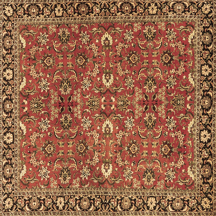 Square Oriental Brown Traditional Rug, tr4667brn