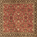 Square Oriental Brown Traditional Rug, tr4667brn