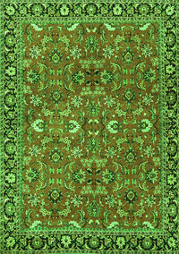Oriental Green Traditional Rug, tr4667grn