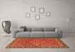 Machine Washable Oriental Orange Traditional Area Rugs in a Living Room, wshtr4667org