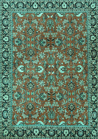 Oriental Turquoise Traditional Rug, tr4667turq