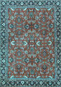 Oriental Light Blue Traditional Rug, tr4667lblu