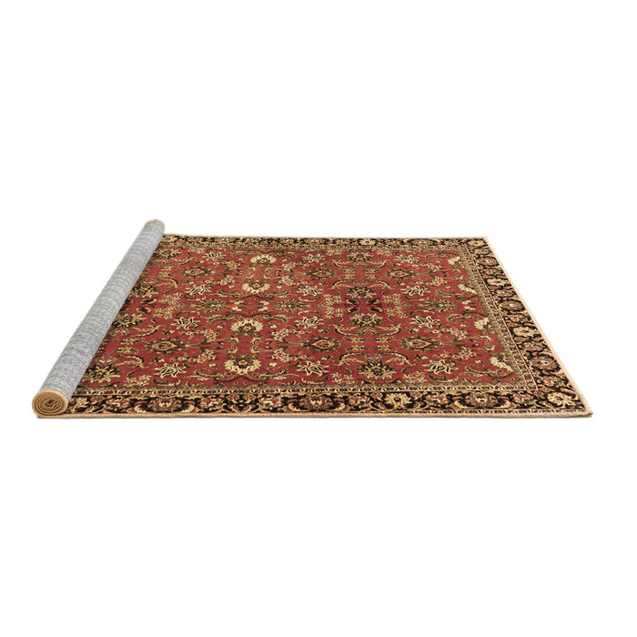 Sideview of Machine Washable Oriental Brown Traditional Rug, wshtr4667brn