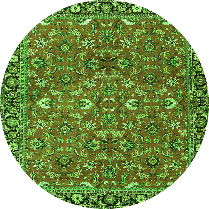 Machine Washable Oriental Green Traditional Area Rugs, wshtr4667grn