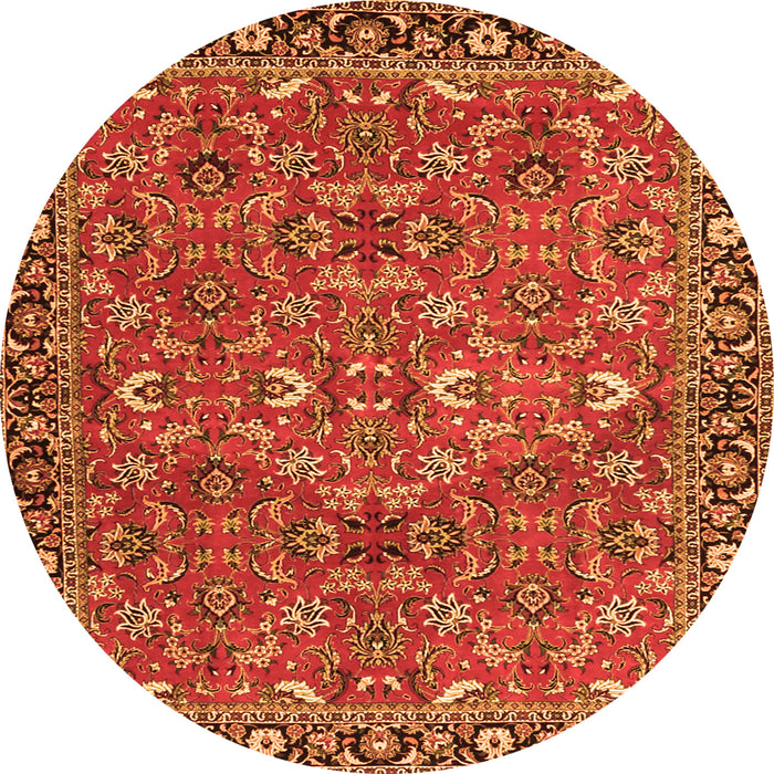 Square Oriental Orange Traditional Rug, tr4667org