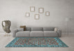 Machine Washable Oriental Light Blue Traditional Rug in a Living Room, wshtr4667lblu