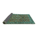 Sideview of Oriental Turquoise Traditional Rug, tr4667turq