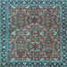 Square Oriental Light Blue Traditional Rug, tr4667lblu