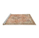 Sideview of Machine Washable Traditional Chocolate Brown Rug, wshtr4668