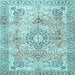 Square Medallion Light Blue Traditional Rug, tr4668lblu