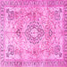 Square Medallion Pink Traditional Rug, tr4668pnk