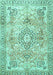 Medallion Turquoise Traditional Rug, tr4668turq