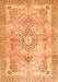 Serging Thickness of Machine Washable Medallion Orange Traditional Area Rugs, wshtr4668org