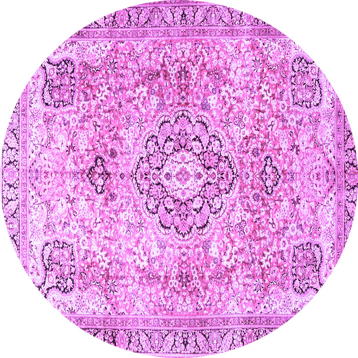 Round Medallion Purple Traditional Rug, tr4668pur