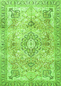 Medallion Green Traditional Rug, tr4668grn