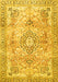 Machine Washable Medallion Yellow Traditional Rug, wshtr4668yw