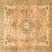 Square Medallion Brown Traditional Rug, tr4668brn