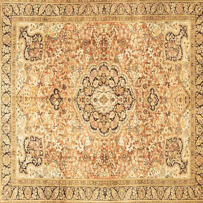 Square Machine Washable Medallion Brown Traditional Rug, wshtr4668brn