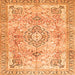 Serging Thickness of Medallion Orange Traditional Rug, tr4668org