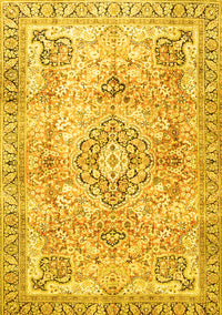 Medallion Yellow Traditional Rug, tr4668yw