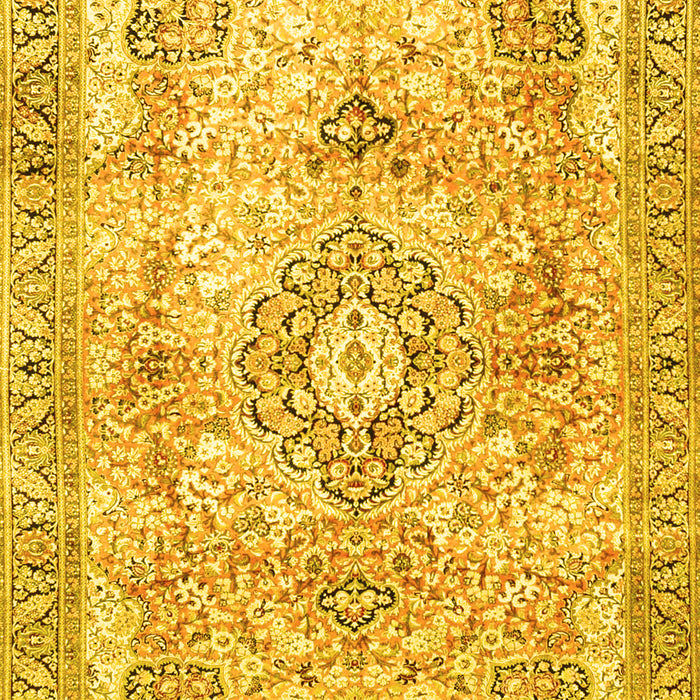 Medallion Yellow Traditional Rug, tr4668yw
