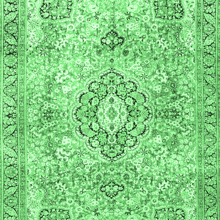 Medallion Emerald Green Traditional Rug, tr4668emgrn