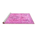 Sideview of Machine Washable Medallion Pink Traditional Rug, wshtr4668pnk