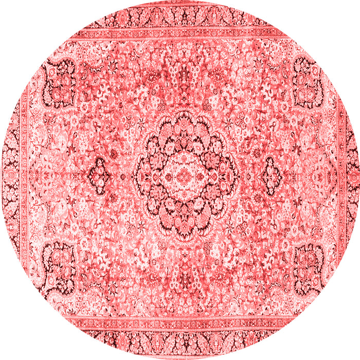 Machine Washable Medallion Red Traditional Rug, wshtr4668red