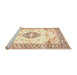 Sideview of Machine Washable Traditional Sunrise Orange Rug, wshtr4669