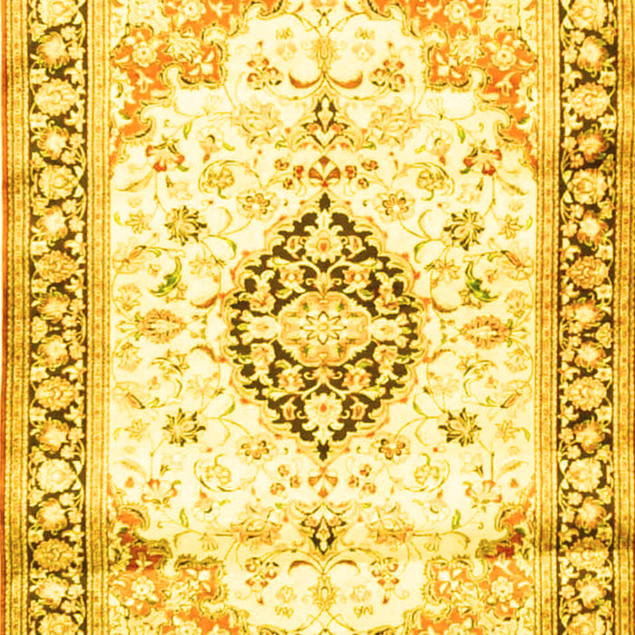 Medallion Yellow Traditional Rug, tr4669yw