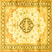 Square Medallion Yellow Traditional Rug, tr4669yw