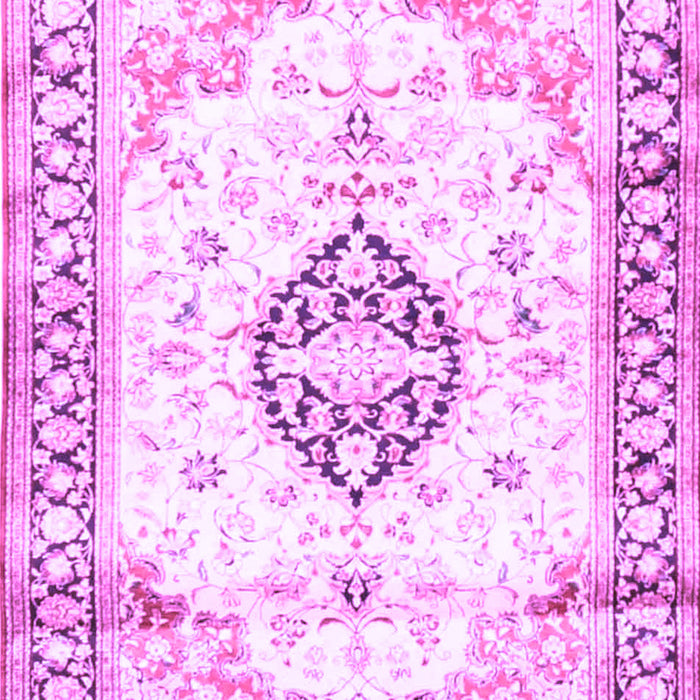 Machine Washable Medallion Purple Traditional Area Rugs, wshtr4669pur