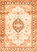 Serging Thickness of Machine Washable Medallion Orange Traditional Area Rugs, wshtr4669org