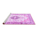 Sideview of Machine Washable Medallion Purple Traditional Area Rugs, wshtr4669pur