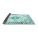 Sideview of Medallion Light Blue Traditional Rug, tr4669lblu