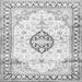 Serging Thickness of Medallion Gray Traditional Rug, tr4669gry