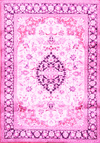 Medallion Pink Traditional Rug, tr4669pnk