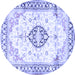 Round Medallion Blue Traditional Rug, tr4669blu