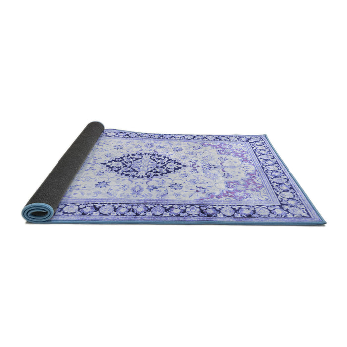 Sideview of Medallion Blue Traditional Rug, tr4669blu