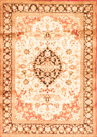 Medallion Orange Traditional Rug, tr4669org